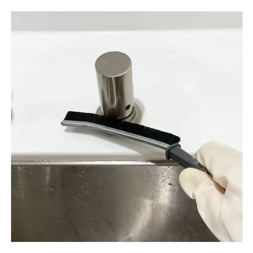 Multi-Purpose Curved Crevice Cleaning Brush with Dense Bristles Scraper for Sink, Faucet, Keyboard, Window Grooves, Lunchbox, Washing Machine