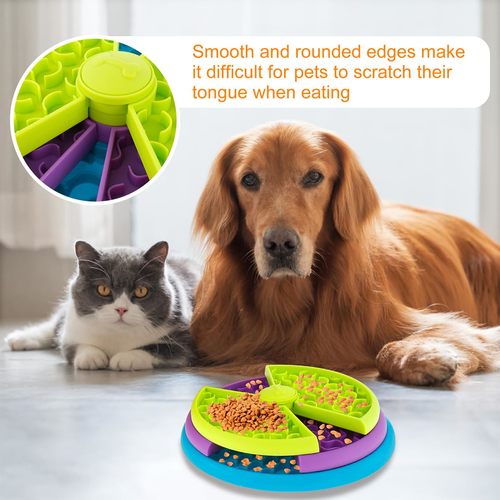 3-in-1 Rotating Dog Slow Feeder & Puzzle Toy