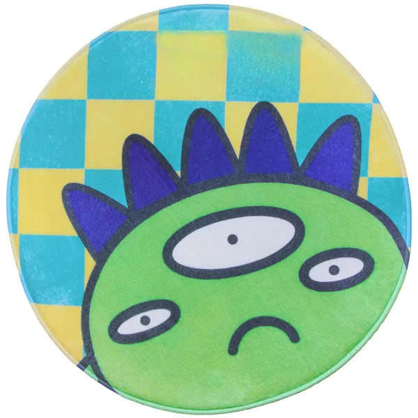Round Plush Pet Mat for Dogs & Cats, Cartoon Monster Indoor Accent Rug, Soft Cozy Floor Mat, 26 x 26 x 1 in