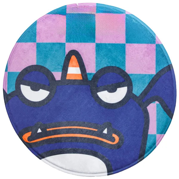 26in Round Pet Mat for Dogs & Cats, 1in Thick Cartoon Monster Floor Mat for Indoor Pet Resting, Bedroom & Living Room