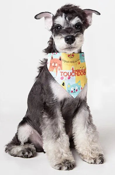 Aeelleea Head-Popper Printed Velcro Dog Bandana, Adjustable Cute Pet Scarf for Small Medium Dogs, Machine Washable Pet Neck Accessory