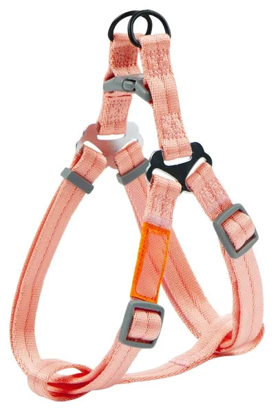 Dog Harness and Leash Set, Adjustable Nylon Walking Harness with Comfort Grip Handle, Pink