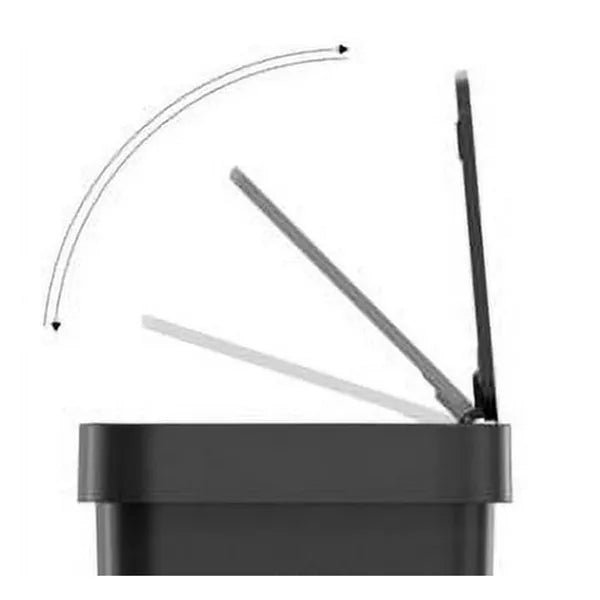 13.2 Gallon Black Touchless Automatic Kitchen Trash Can, Plastic Motion Sensor Garbage Bin with Soft Slow Close Lid