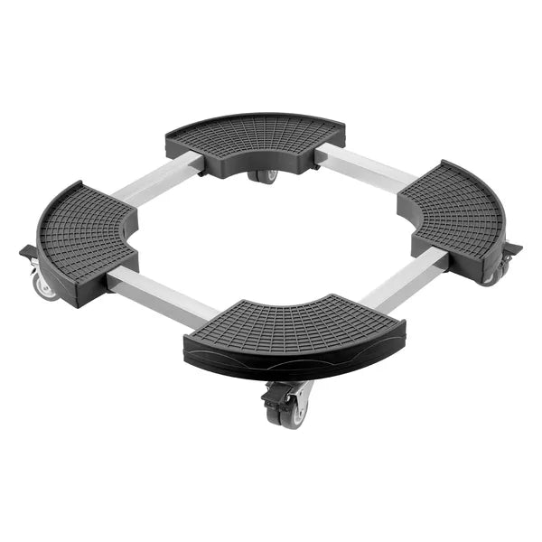Heavy Duty Trash Can Dolly with 4 Lockable Swivel Wheels, 440 lbs Max Capacity, Adjustable Rolling Base for Bin, Drum & Planter