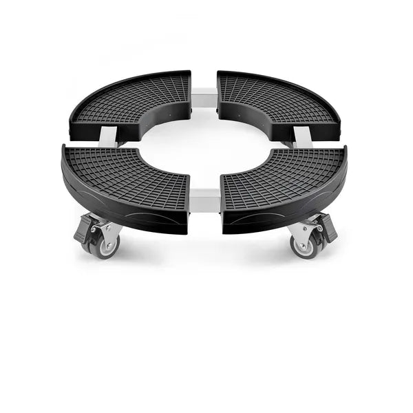Heavy Duty Trash Can Dolly with 4 Lockable Swivel Wheels, 440 lbs Max Capacity, Adjustable Rolling Base for Bin, Drum & Planter