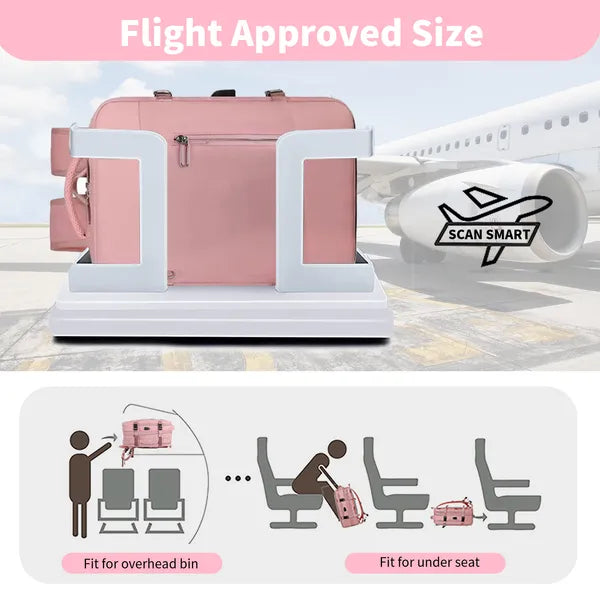 Expandable Travel Laptop Backpack for 15.6" Laptop, Water-Resistant Carry-On Personal Item Bag with USB Port & Shoe Compartment, Pink