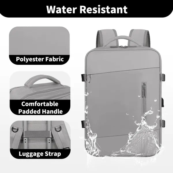 Travel Backpack with Shoe Compartment & Wet Bag, Water Resistant 15.6" Laptop Carry On Bag with Luggage Strap, Lightweight Daypack