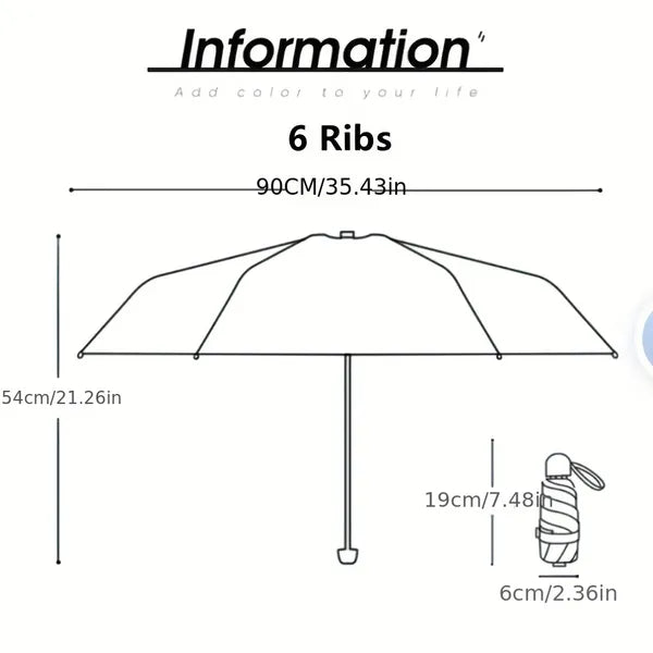 Lightweight Automatic Travel Umbrella, Compact Windproof Folding Umbrella UPF50+ Sun & Rain Protection