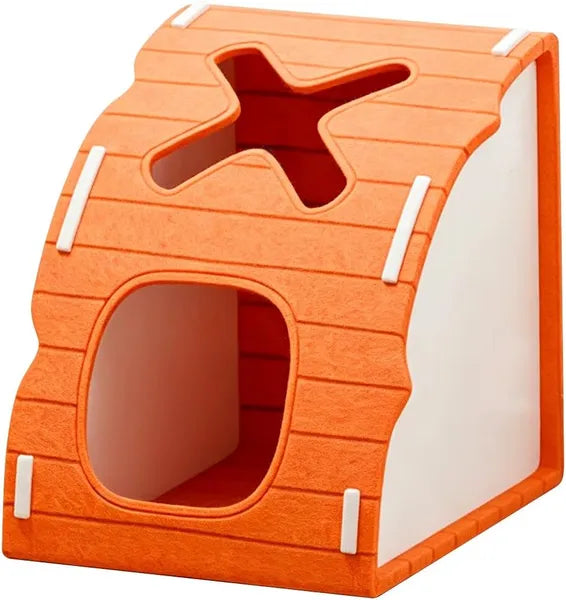 AEELLEEA Stackable Felt Cat House, Modular Corner Cat Cave, Indoor Triangle Cat Bed with Dual Holes, Stack to Build Cat Castle for Kitten & Small Cats