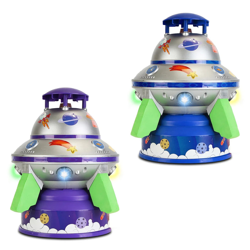 UFO Water Sprinkler for Kids, 360° Rotating Outdoor Summer Splash Toy with Colorful LED Lights, Adjustable Spray Height, Summer Water Gift for Boys Girls Age 3+