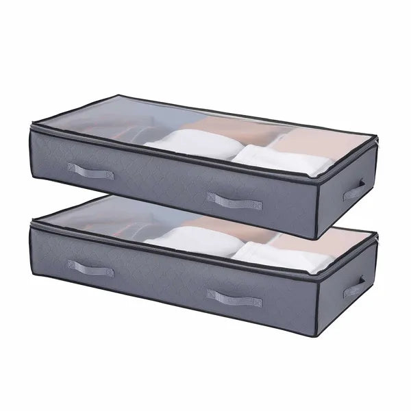 Under Bed Storage Box with Clear Lid, Low Profile Plastic Underbed Organizer Bin for Clothes, Shoes, Blanket Bedroom Storage`  ## 2. 商品介绍 + 规格参数