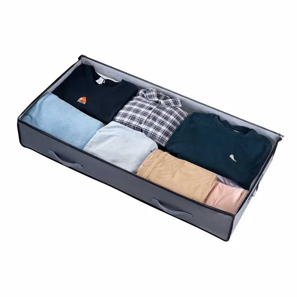 Under Bed Storage Box with Clear Lid, Low Profile Plastic Underbed Organizer Bin for Clothes, Shoes, Blanket Bedroom Storage`  ## 2. 商品介绍 + 规格参数