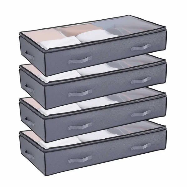 Under Bed Storage Box with Clear Lid, Low Profile Plastic Underbed Organizer Bin for Clothes, Shoes, Blanket Bedroom Storage`  ## 2. 商品介绍 + 规格参数