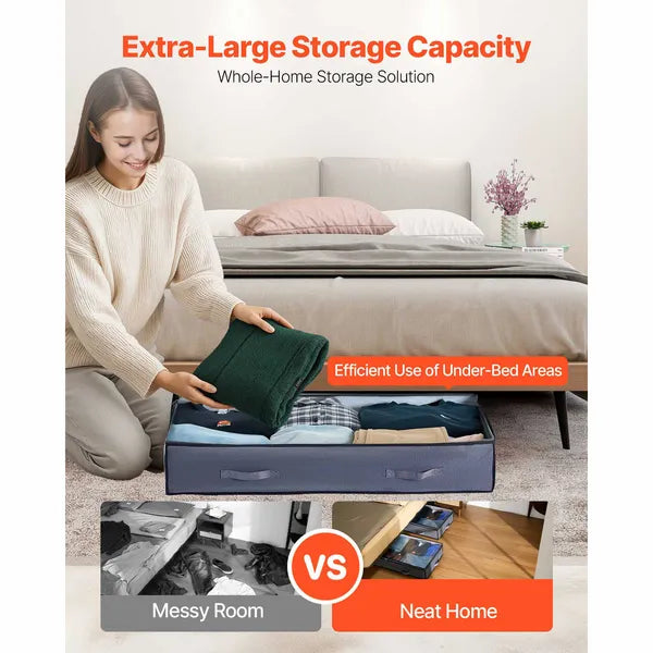 Under Bed Storage Box with Clear Lid, Low Profile Plastic Underbed Organizer Bin for Clothes, Shoes, Blanket Bedroom Storage`  ## 2. 商品介绍 + 规格参数