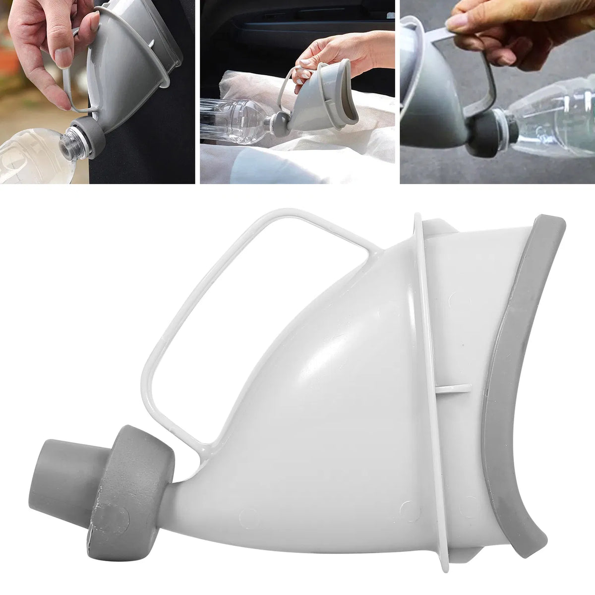 Portable Emergency Urinal Funnel for Men & Women, PP+TPR Standing Pee Funnel, Leak Proof Travel Urine Device for Car, Camping, Traffic Jam & Outdoor Use