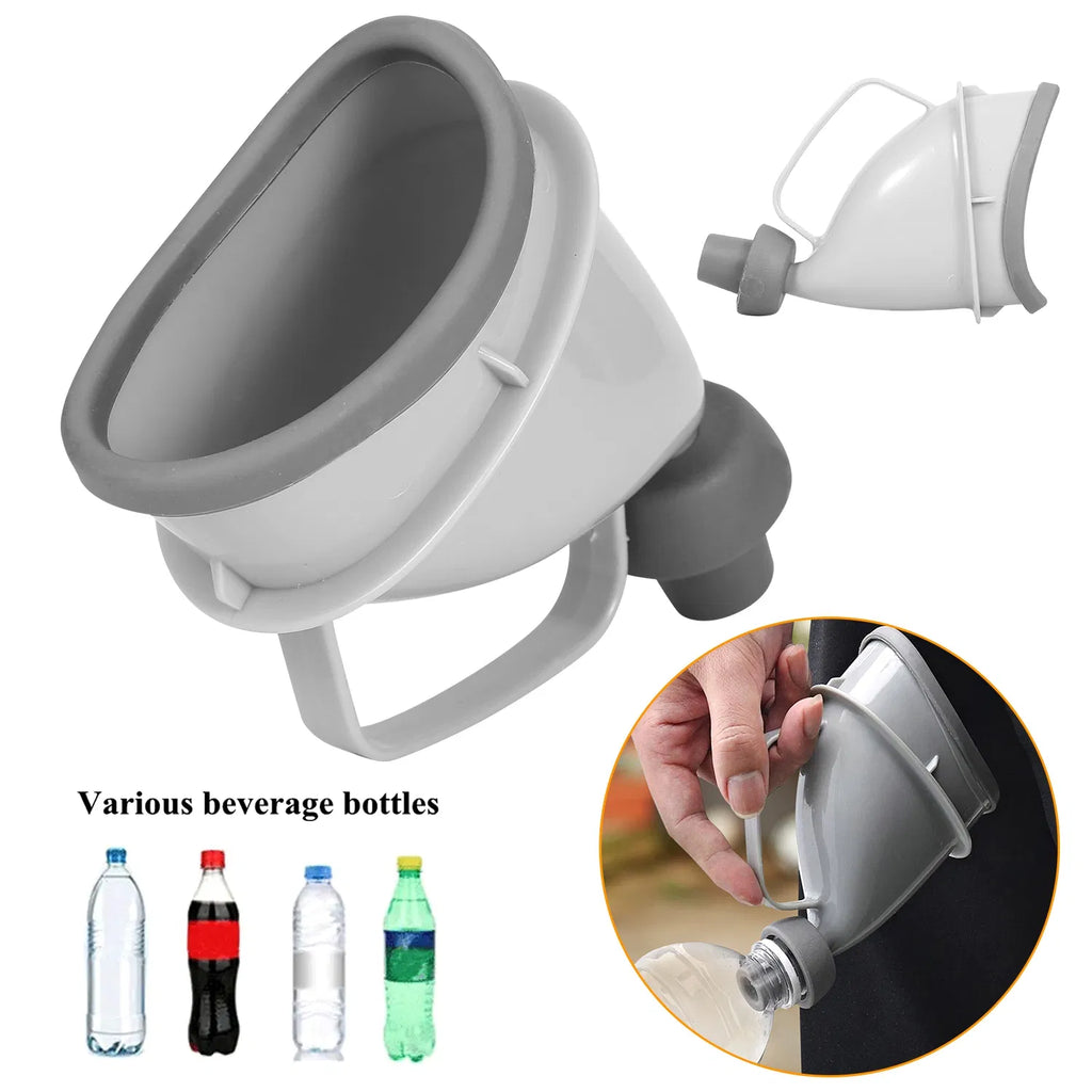 Portable Emergency Urinal Funnel for Men & Women, PP+TPR Standing Pee Funnel, Leak Proof Travel Urine Device for Car, Camping, Traffic Jam & Outdoor Use