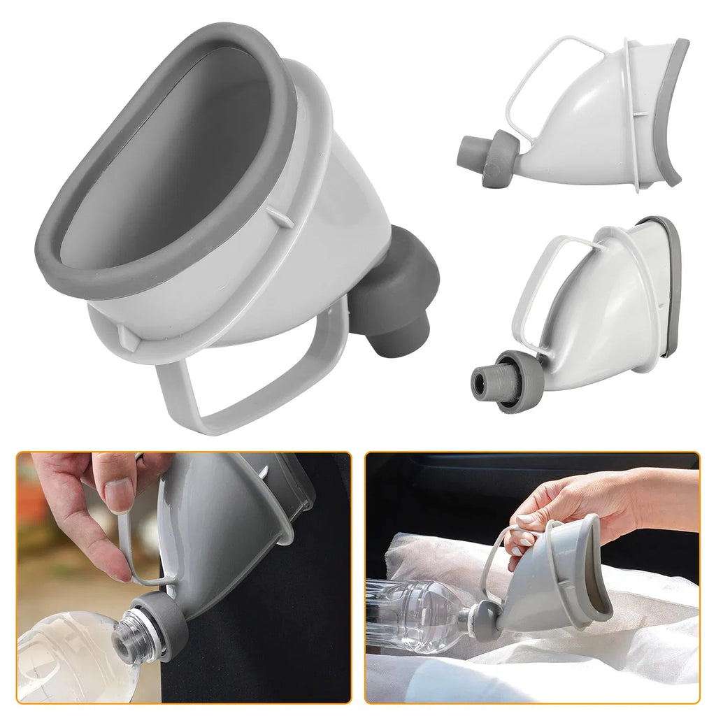 Portable Emergency Urinal Funnel for Men & Women, PP+TPR Standing Pee Funnel, Leak Proof Travel Urine Device for Car, Camping, Traffic Jam & Outdoor Use