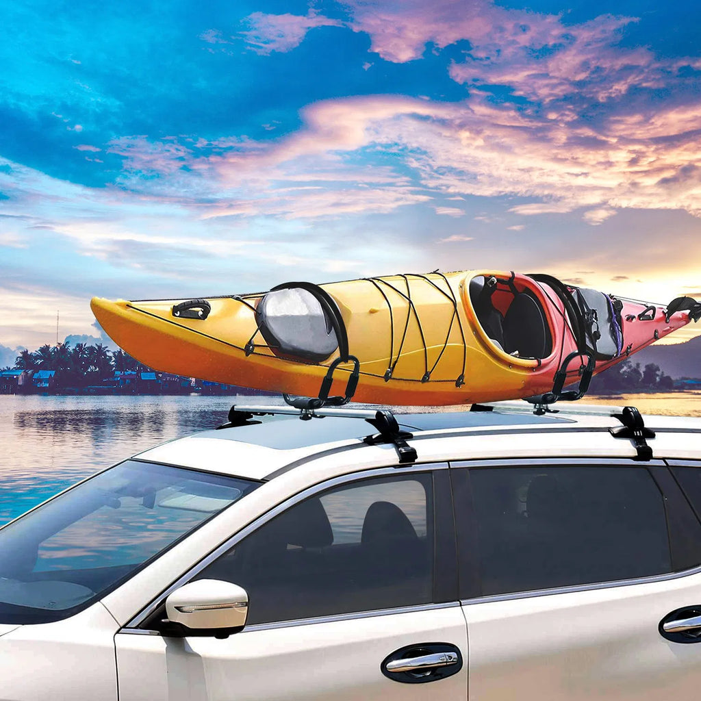 AEELLEEA Universal Kayak J-Bar Roof Rack, 1 Pair Rooftop Carrier for Canoe Surfboard SUP, Fits Car SUV Truck Crossbars, 150 lbs