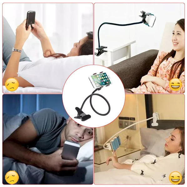 Universal Lazy Neck Gooseneck Phone Holder, 360° Rotation Flexible Hands-Free Cell Phone Stand for Bed, Sofa, Watching Video, Compatible with All Smartphones