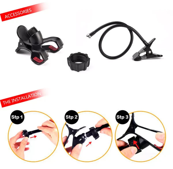 Universal Lazy Neck Gooseneck Phone Holder, 360° Rotation Flexible Hands-Free Cell Phone Stand for Bed, Sofa, Watching Video, Compatible with All Smartphones