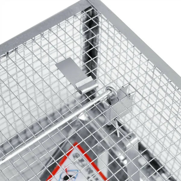 Humane Catch Rodent Cage - Galvanized Steel, Auto-Lock Door, Tool-Free Setup, Reusable, Indoor/Outdoor