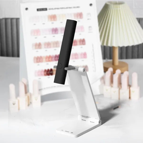 Aeelleea Mini UV LED Nail Lamp, Handheld Nail Dryer with Foldable Stand, USB Rechargeable Wireless Gel Nail Light, Black