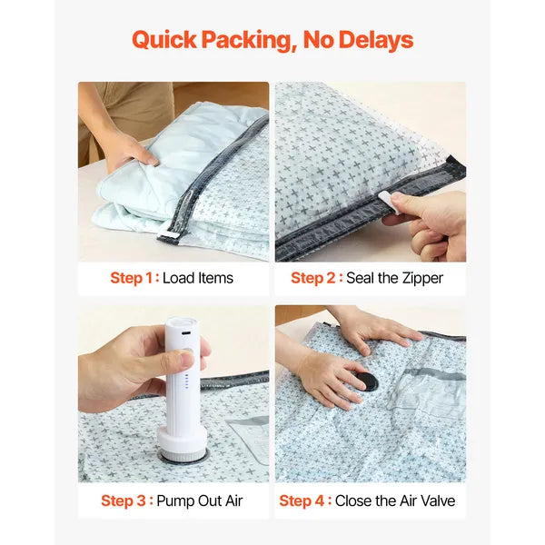Vacuum Storage Bags 18 Pack with Electric Pump, 3 Sizes Space Saver for Clothing & Travel