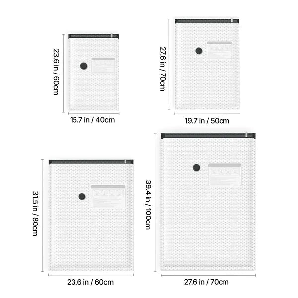Aeelleea 26 Pack Vacuum Storage Bags, Space Saver PA PE Compression Bags for Clothes, with Pump & Cable, Double Zipper Bags for Travel Luggage