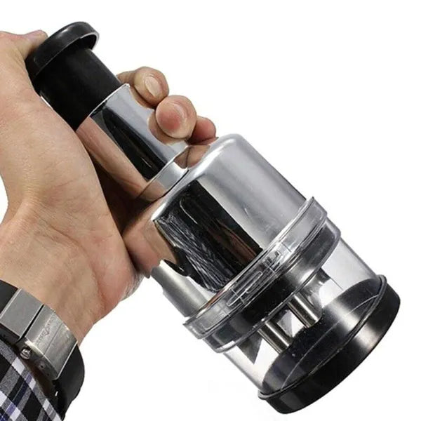 Manual Hand Press Food Chopper Stainless Steel Garlic & Onion Vegetable Chopper