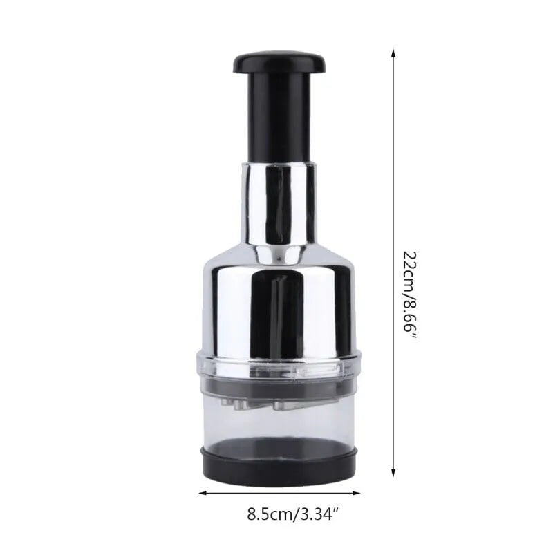 Manual Hand Press Food Chopper Stainless Steel Garlic & Onion Vegetable Chopper