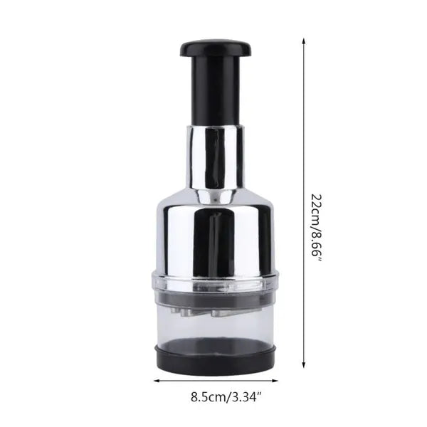 Manual Press Vegetable Chopper, Stainless Steel Hand‑Push Food Dicer, Easy Disassemble Slicer for Onion Garlic Fruit Veggies