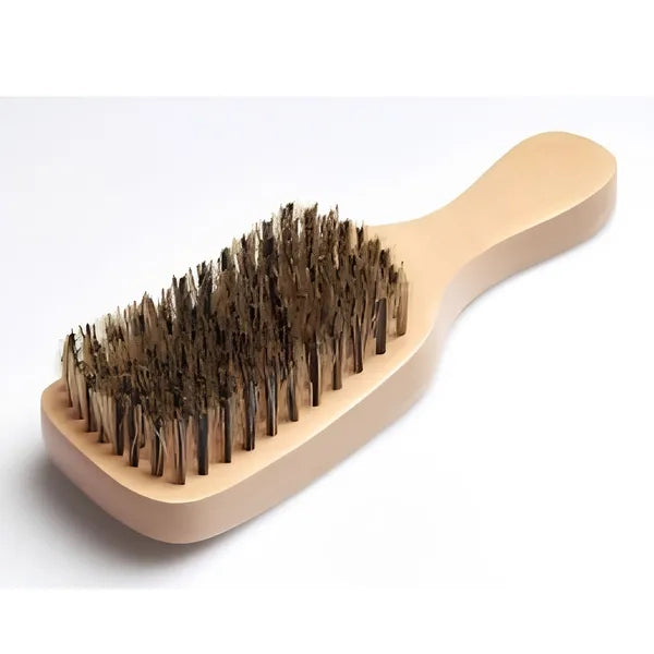 Natural Boar Bristle Hair Brush with Wooden Handle, Smoothing Grooming Brush for Men & Women, Daily Hair Care