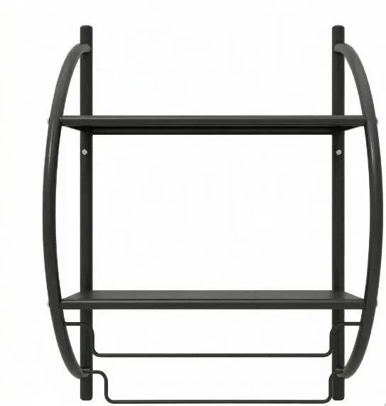 Wall Mounted 2-Tier Bathroom Towel Rack, Chrome Finish with 2 Towel Bars, Bathroom Storage Organizer for Towels