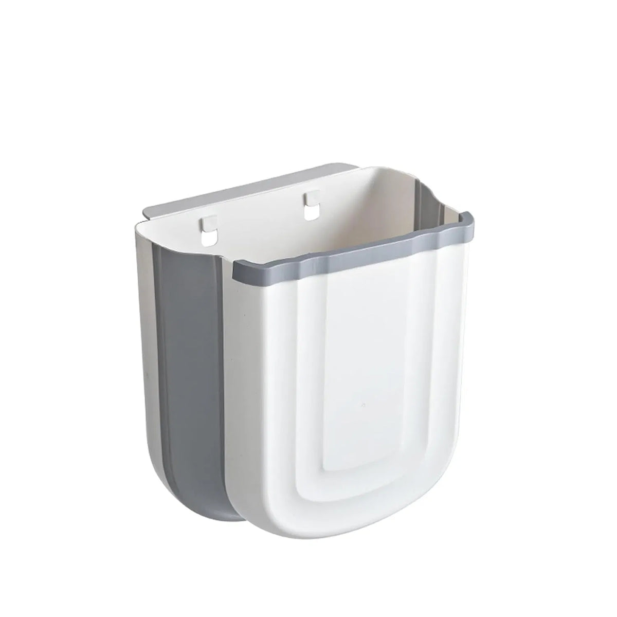 Wall‑Mounted Foldable Trash Can, 2.4 Gallon Hanging Collapsible Plastic Waste Bin for Kitchen Cabinet Door, Multi‑Purpose Garbage Bin for Bathroom, Bedroom & Car