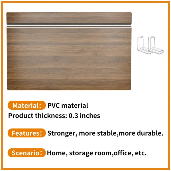 5 Pcs Walnut Foamed PVC Wire Shelf Covers, Wood Grain Wire Rack Liners for Closet Pantry Kitchen Bathroom Shelving Decor