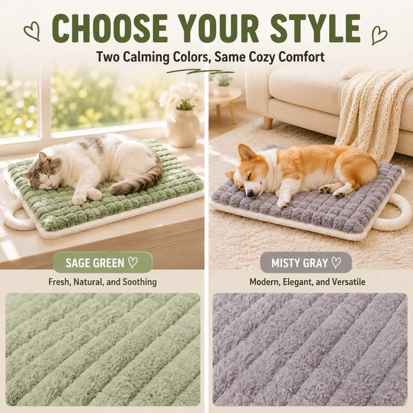 Quilted Washable Dog Bed Mat with Carry Handle, Portable Crate Pad & Kennel Liner, All-Season Pet Mat