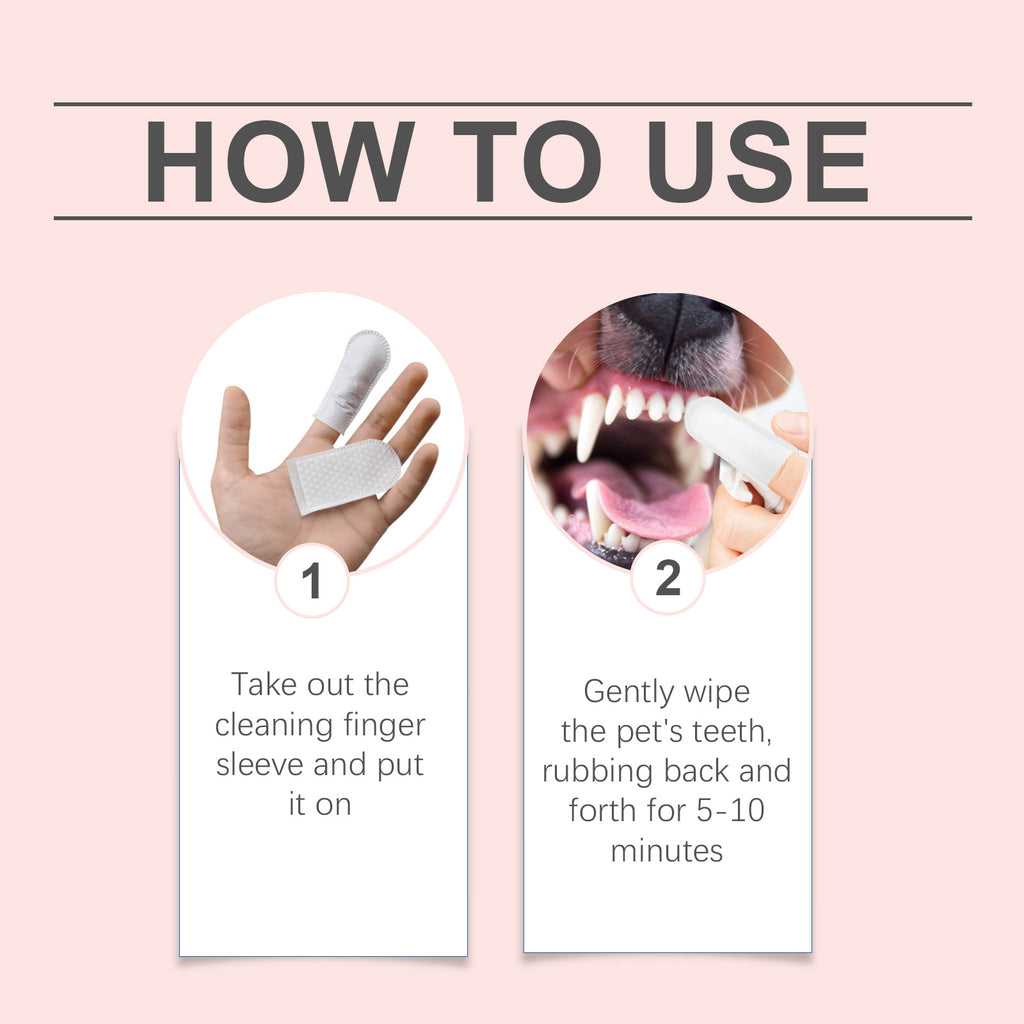 Pet Dental Finger Wipes for Dogs & Cats, 50 Count, Aloe Vera Teeth Cleaning Wipes, Freshens Breath