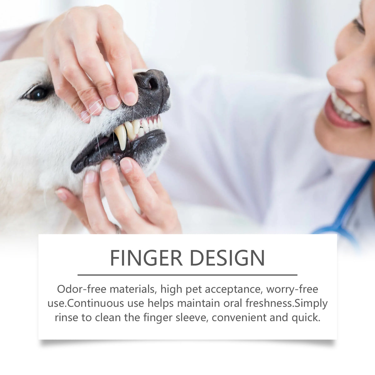 Pet Dental Finger Wipes for Dogs & Cats, 50 Count, Aloe Vera Teeth Cleaning Wipes, Freshens Breath