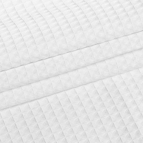 White Fabric Shower Curtain, 72"x72", 100% Polyester Water Repellent, Weighted Hem, Machine Washable for Bathroom
