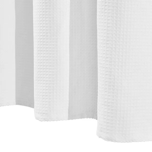 White Fabric Shower Curtain, 72"x72", 100% Polyester Water Repellent, Weighted Hem, Machine Washable for Bathroom
