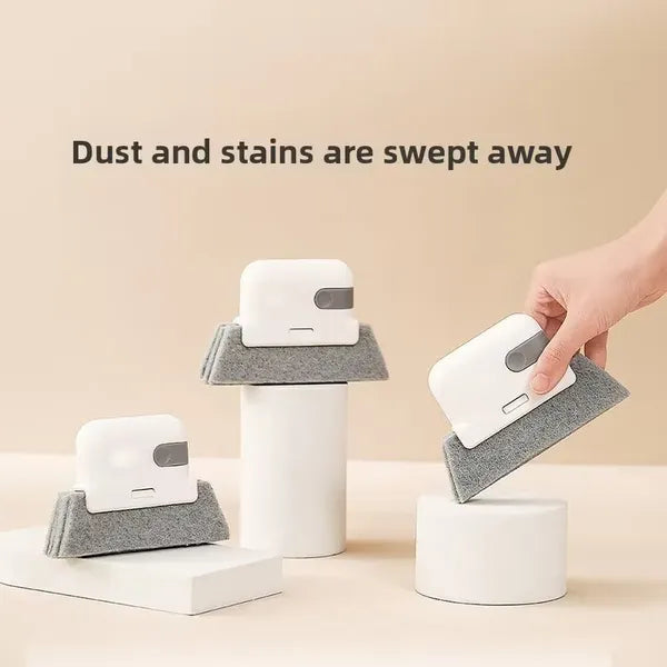 4-Pack Window Track Cleaning Brush with Built-In Scraper, Removable 4-Layer Crevice Cleaning Tool for Windows and Sliding Doors