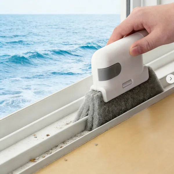 4-Pack Window Track Cleaning Brush with Built-In Scraper, Removable 4-Layer Crevice Cleaning Tool for Windows and Sliding Doors