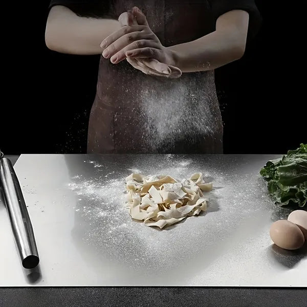 304 Stainless Steel Cutting Board with L-Shaped Edge, 1.5MM Thick Food Grade Pastry Board for Kitchen Dough Meat