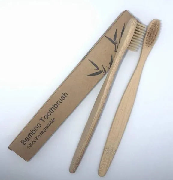 Aeelleea Zero-Waste Bamboo Bathroom Set, 7-Pack Eco Friendly Bath Gift Set Boar Bristle Brush Loofah Toothbrush Soap Dish